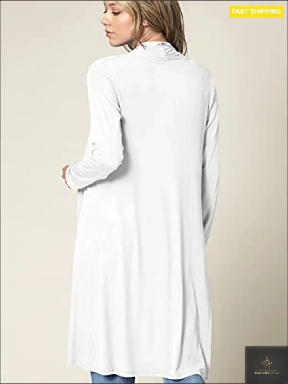 Elegant Draped Long Cardigan Open Front Lightweight Duster Layering Piece Fall
